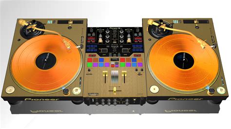 Night club, nightlife concept. . Dj vinyl turntables and mixer